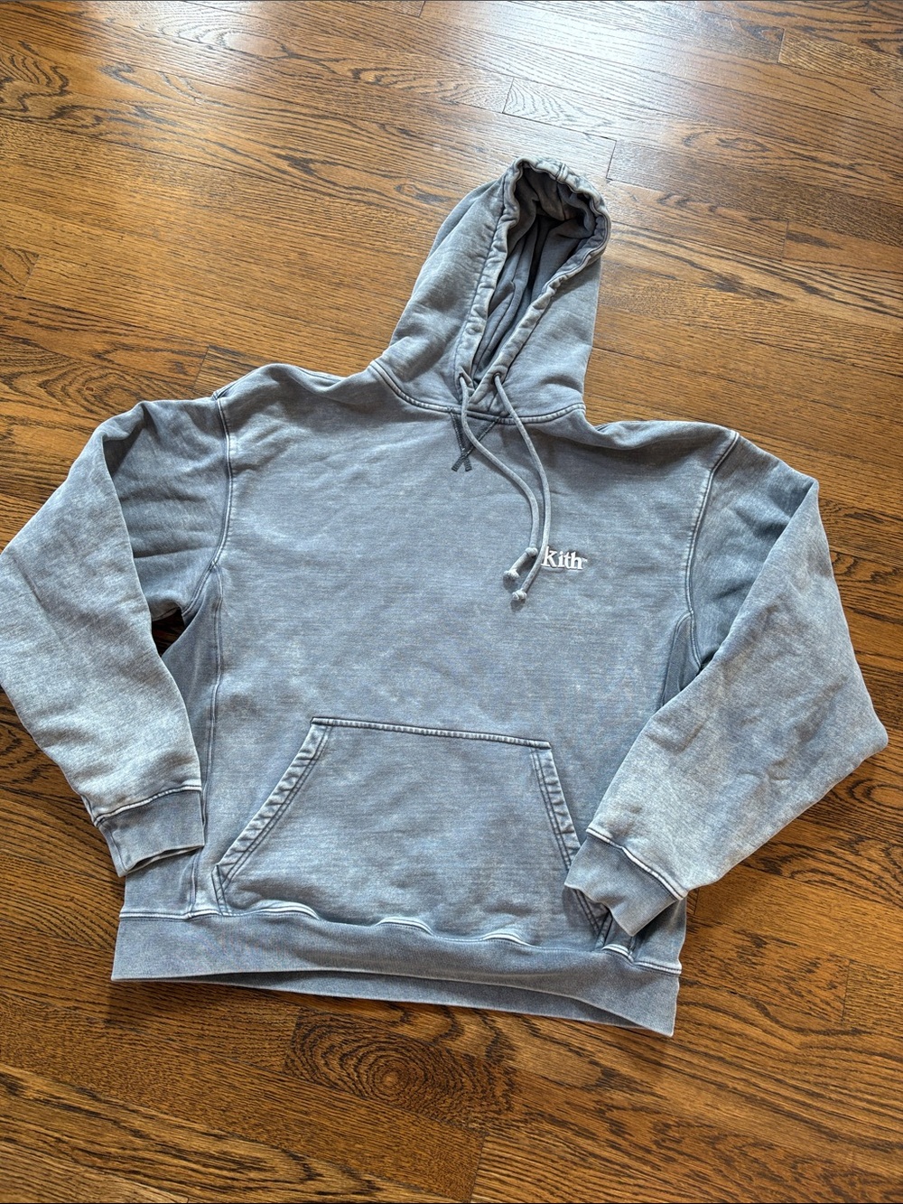 Kith Men's Washed Gray Pullover Hoodie, M